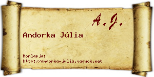 Andorka Júlia névjegykártya