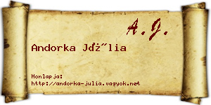 Andorka Júlia névjegykártya