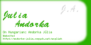 julia andorka business card
